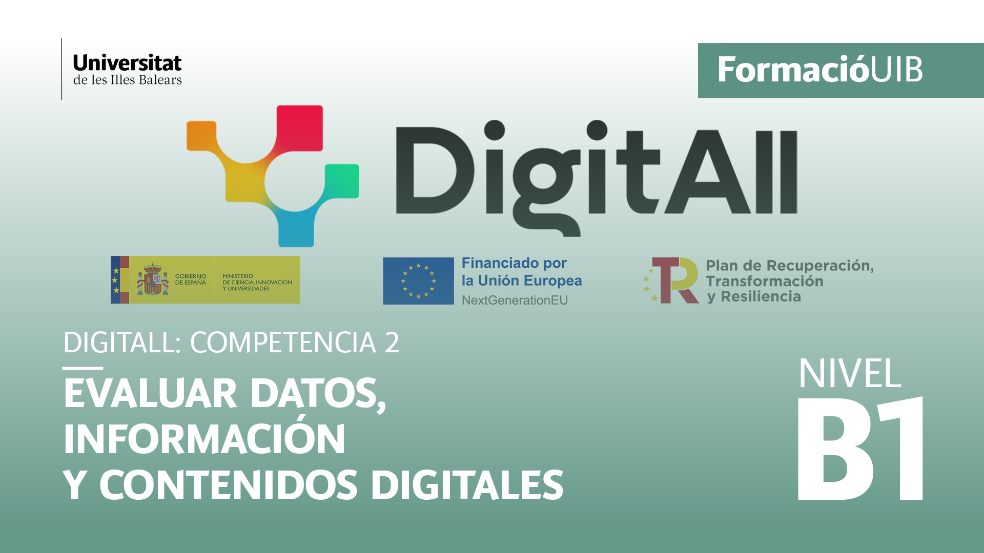 (Nivel B1) Introducción a la evaluación de datos, información y contenidos digitales