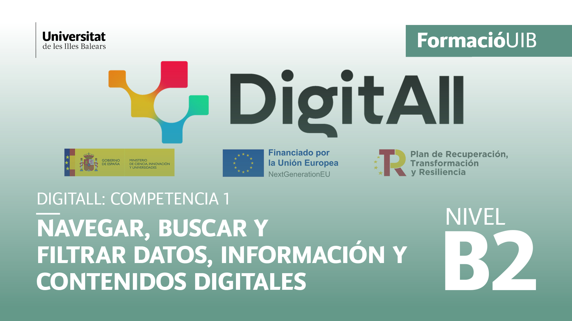 (Nivel B2) Introducción a la navegación, búsqueda y filtrado de datos, información y contenidos digitales