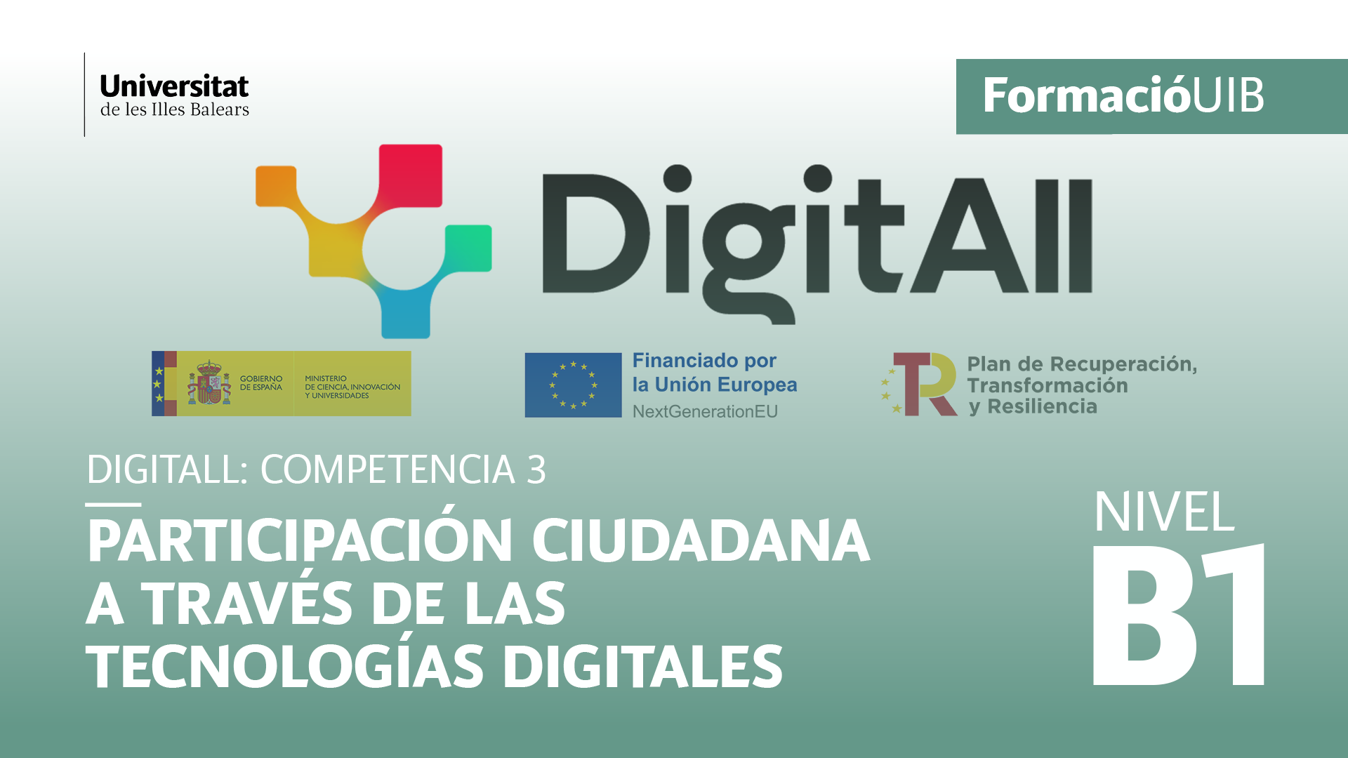 (Nivel B1) Introducción a la participación ciudadana a través de las tecnologías digitales