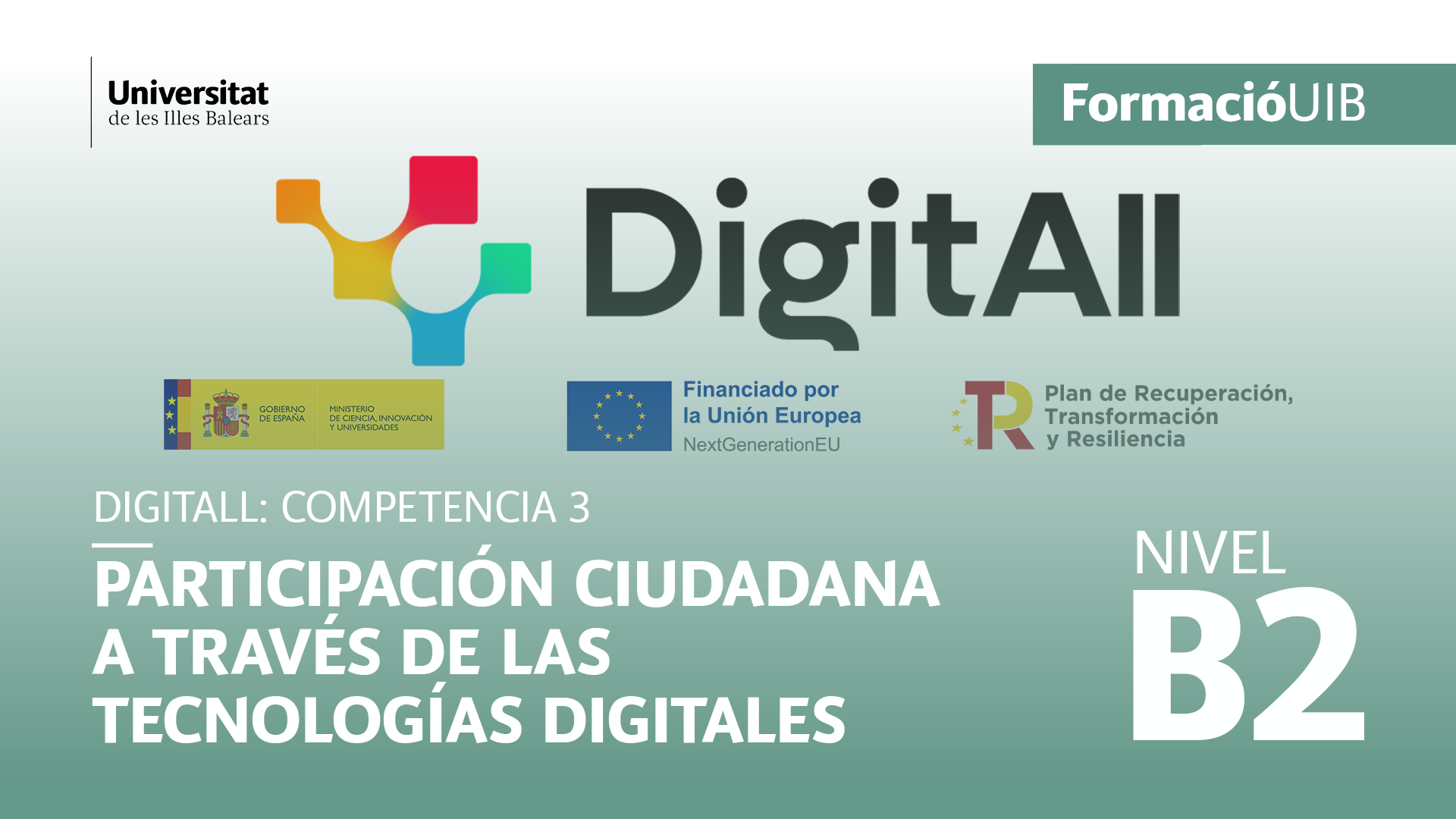 (Nivel B2) Introducción a la participación ciudadana a través de las tecnologías digitales