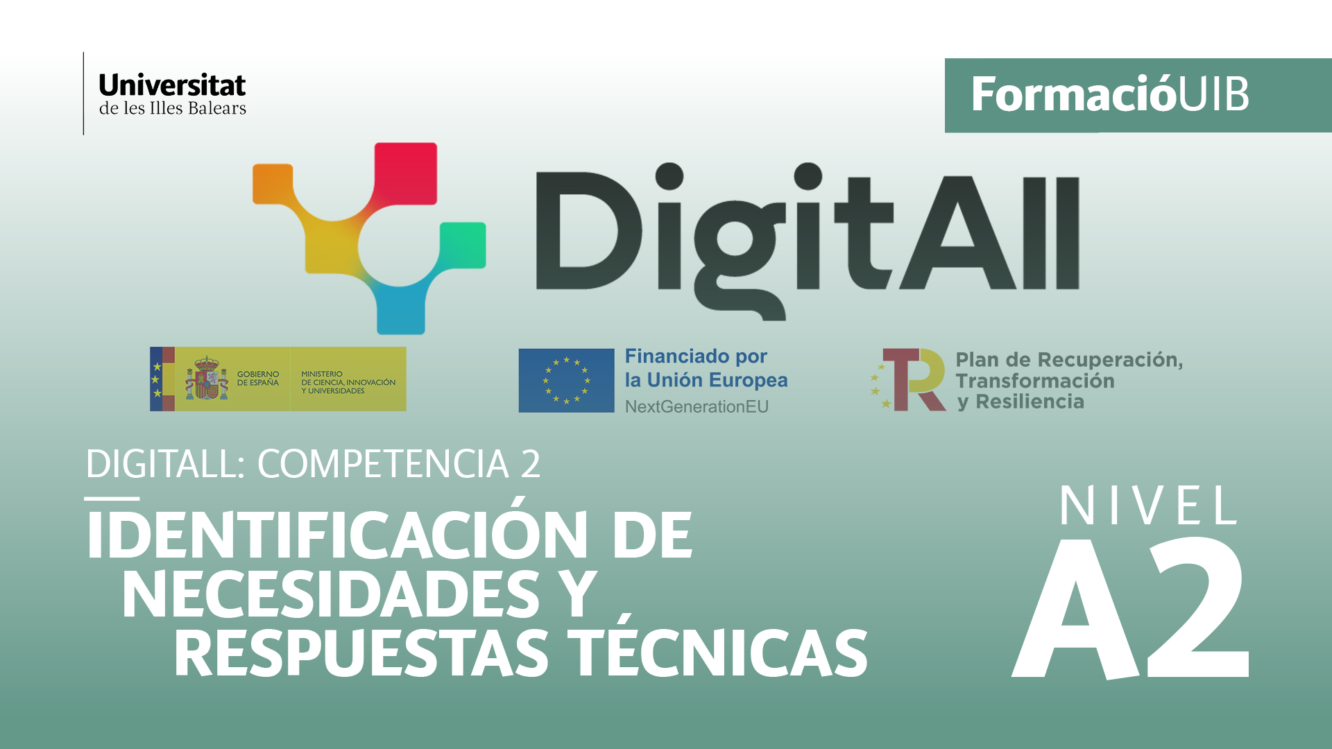(Nivel A2) Introducción a la identificación de necesidades y respuestas tecnológicas